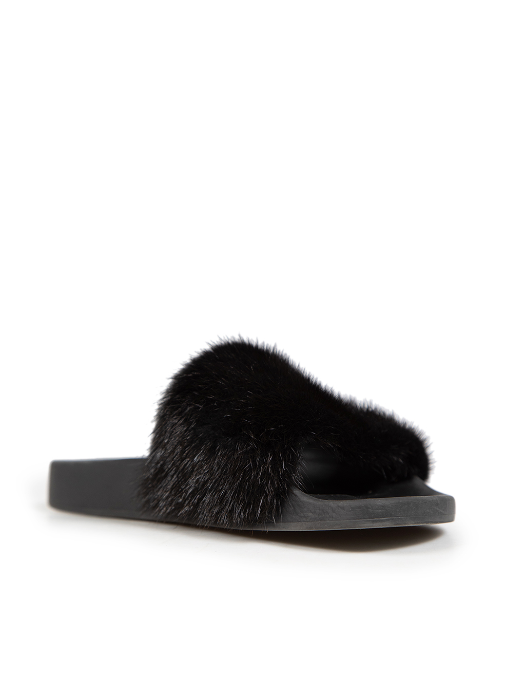 Givenchy Black Mink Fur Slides
