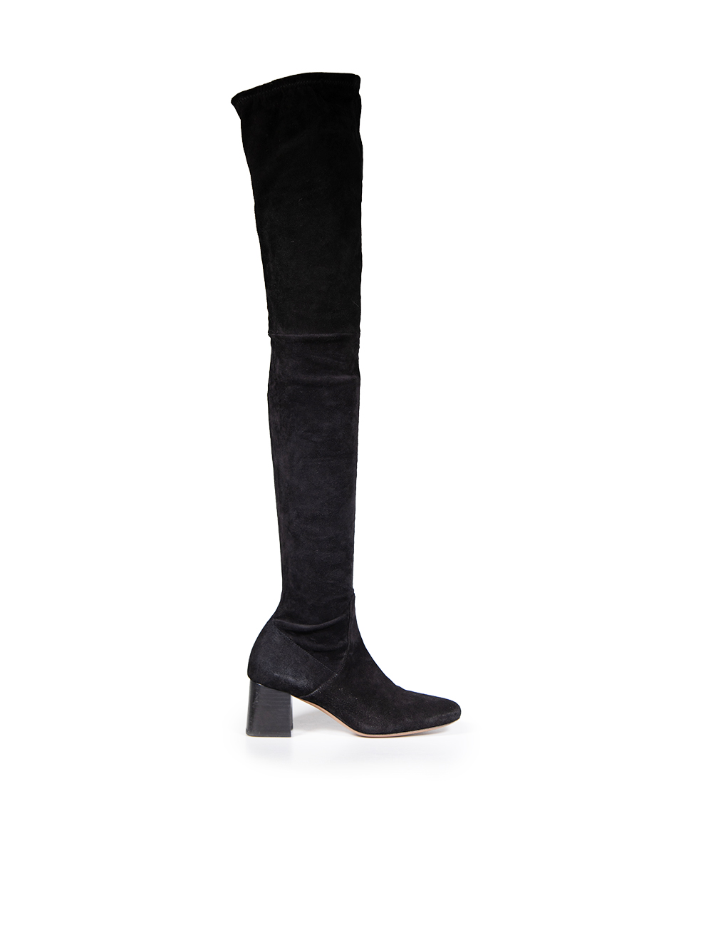 Maje Pre-Owned Black Over the Knee Heeled Suede Boots