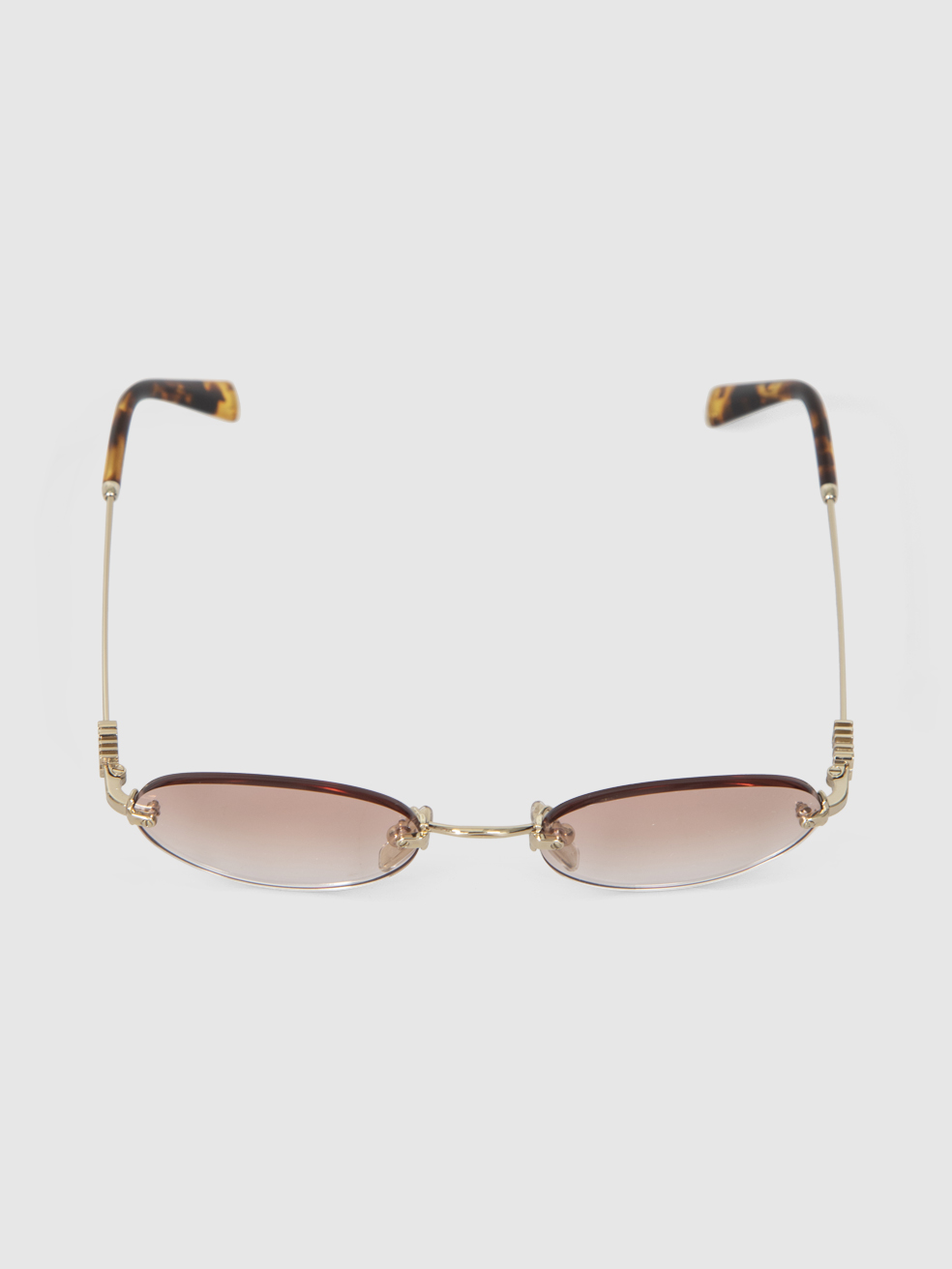 Miu Miu Gold Frame Pink Rimless Sunglasses