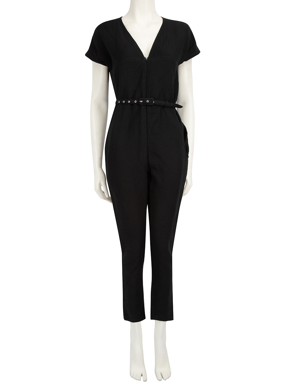 Rachel Comey Pre-Owned Black V-Neck Belted Jumpsuit