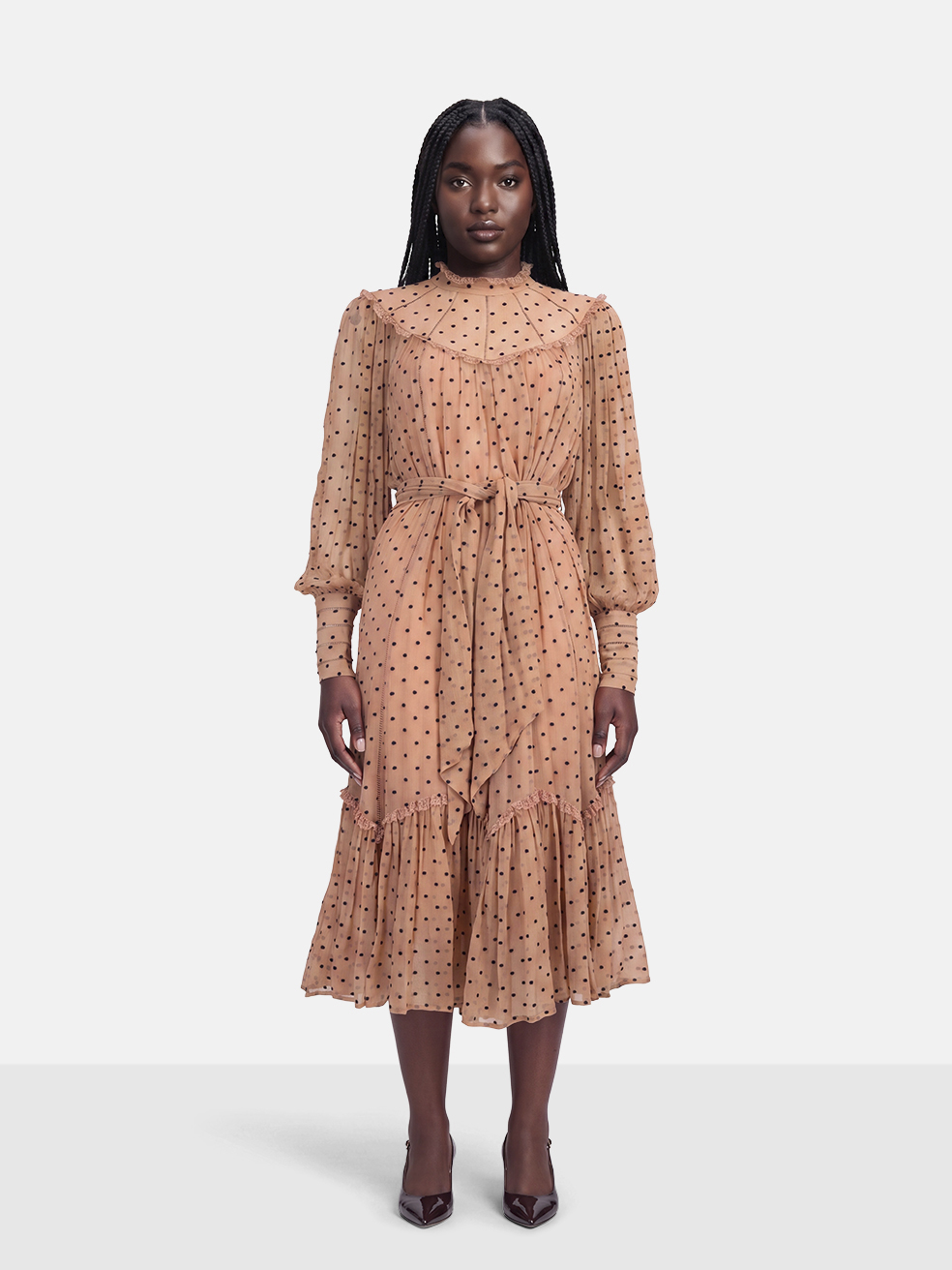 Zimmermann Pink Silk Sheer Polka Dot Dress