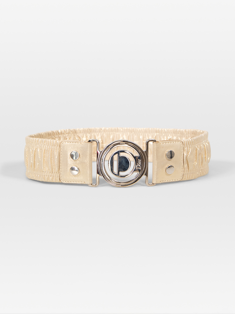 Dior Pre-Owned Gold Metallic Buckle Waist Belt