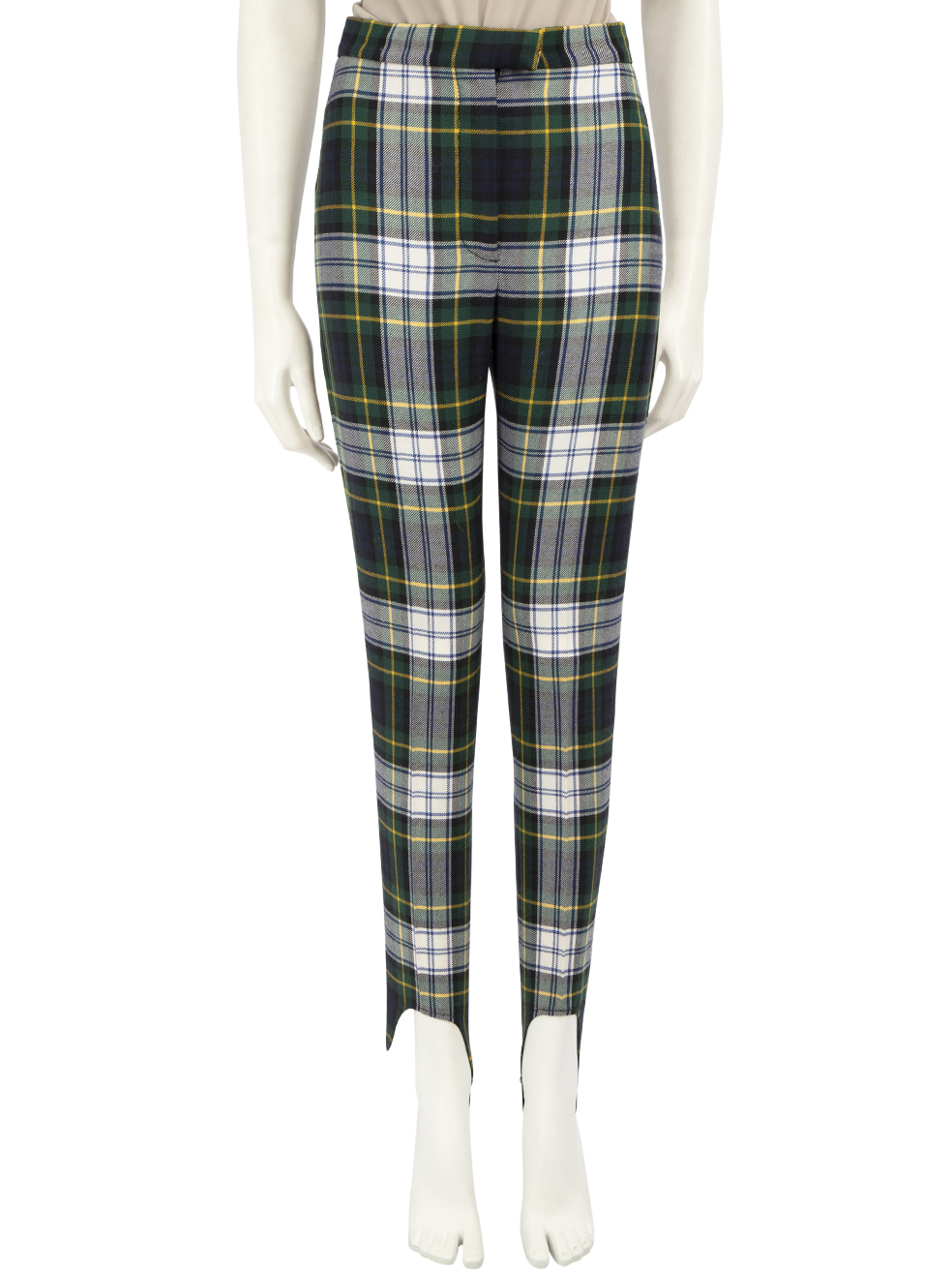 Burberry Pre-Owned Wool Tartan High Rise Trousers