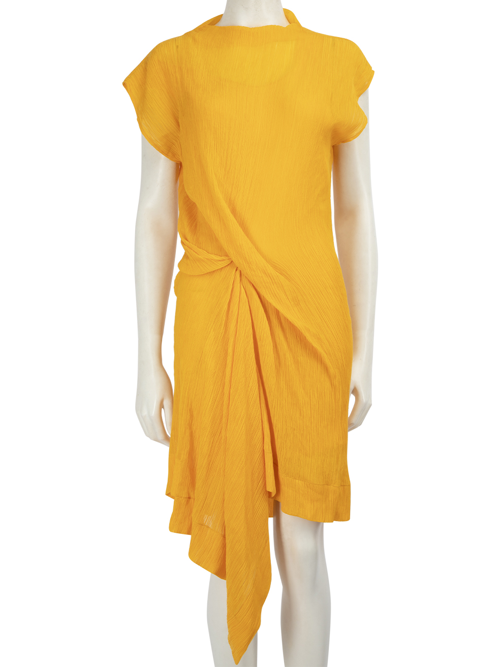 Nina Ricci Orange Crepe Knee Length Dress