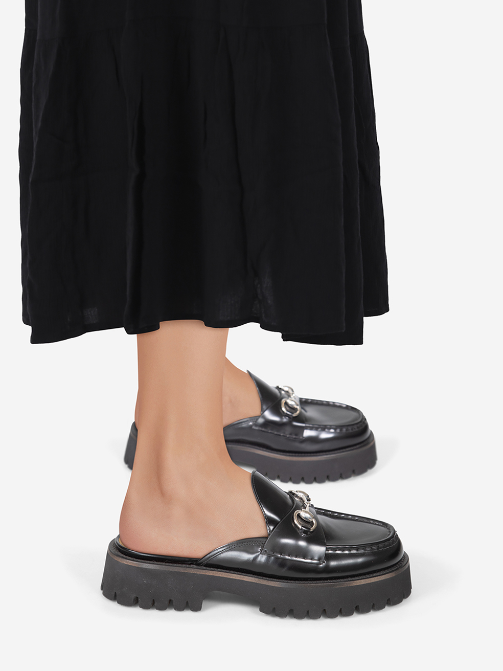 Gucci Pre-Owned Black Leather Horsebit Mules