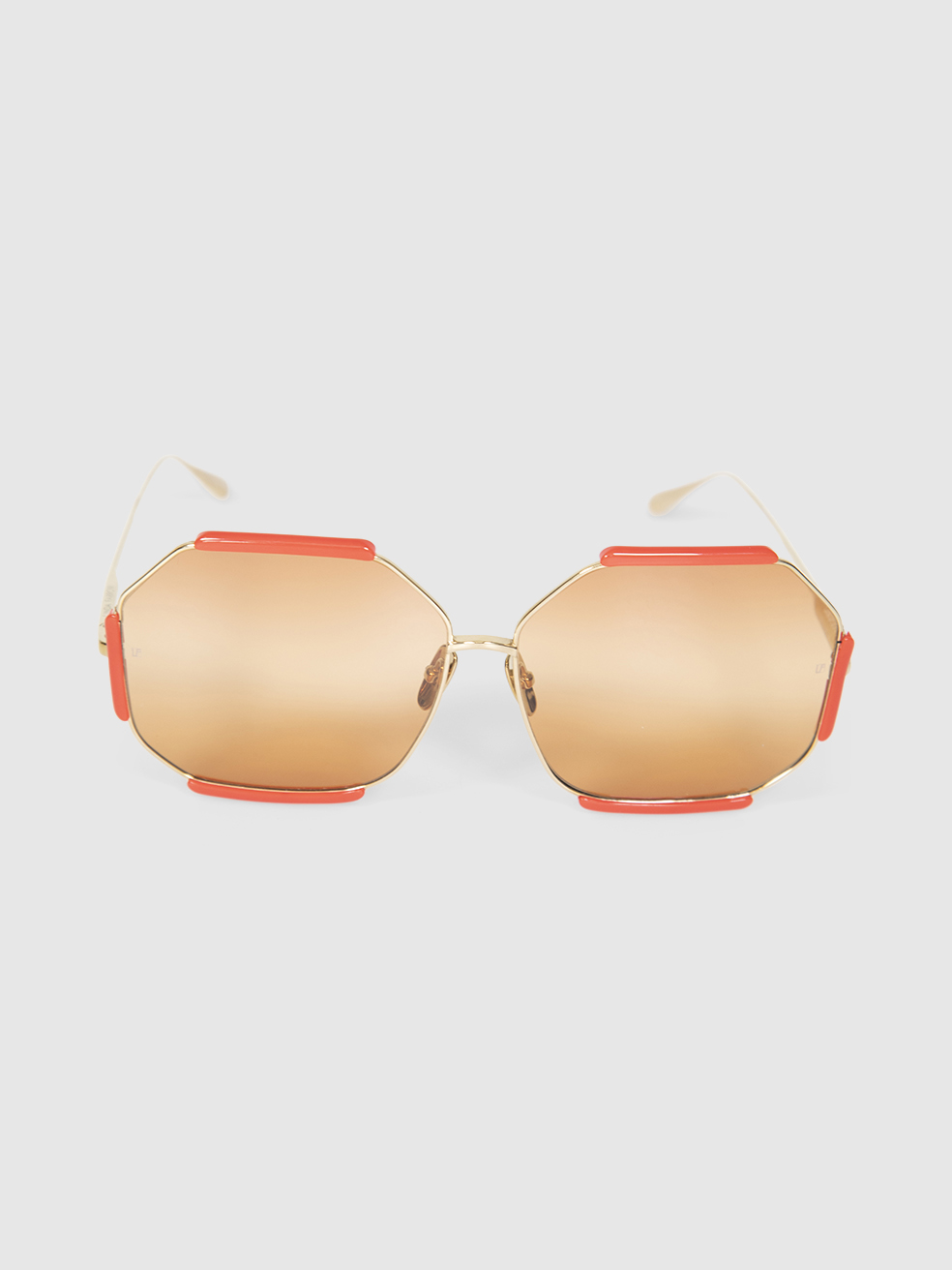 Linda Farrow Linda Farrow x Rowen Rose 22K Gold & Terracotta Margot Sunglasses