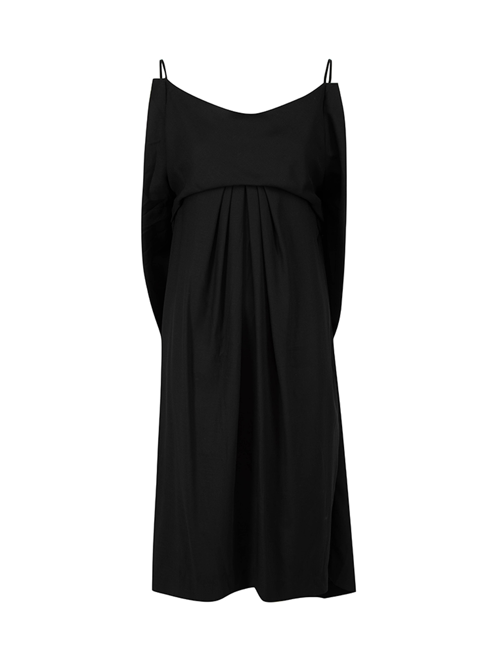 Balenciaga Pre-Owned Black Wool Draped Detail Dress