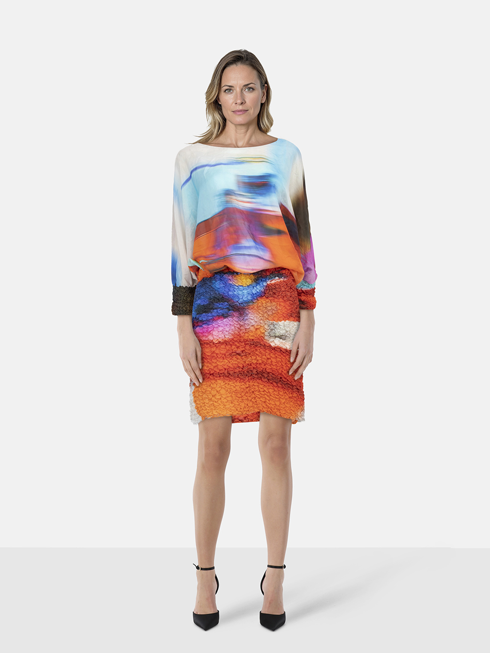Dries Van Noten Women's Multicolour Silk Ruched Dress