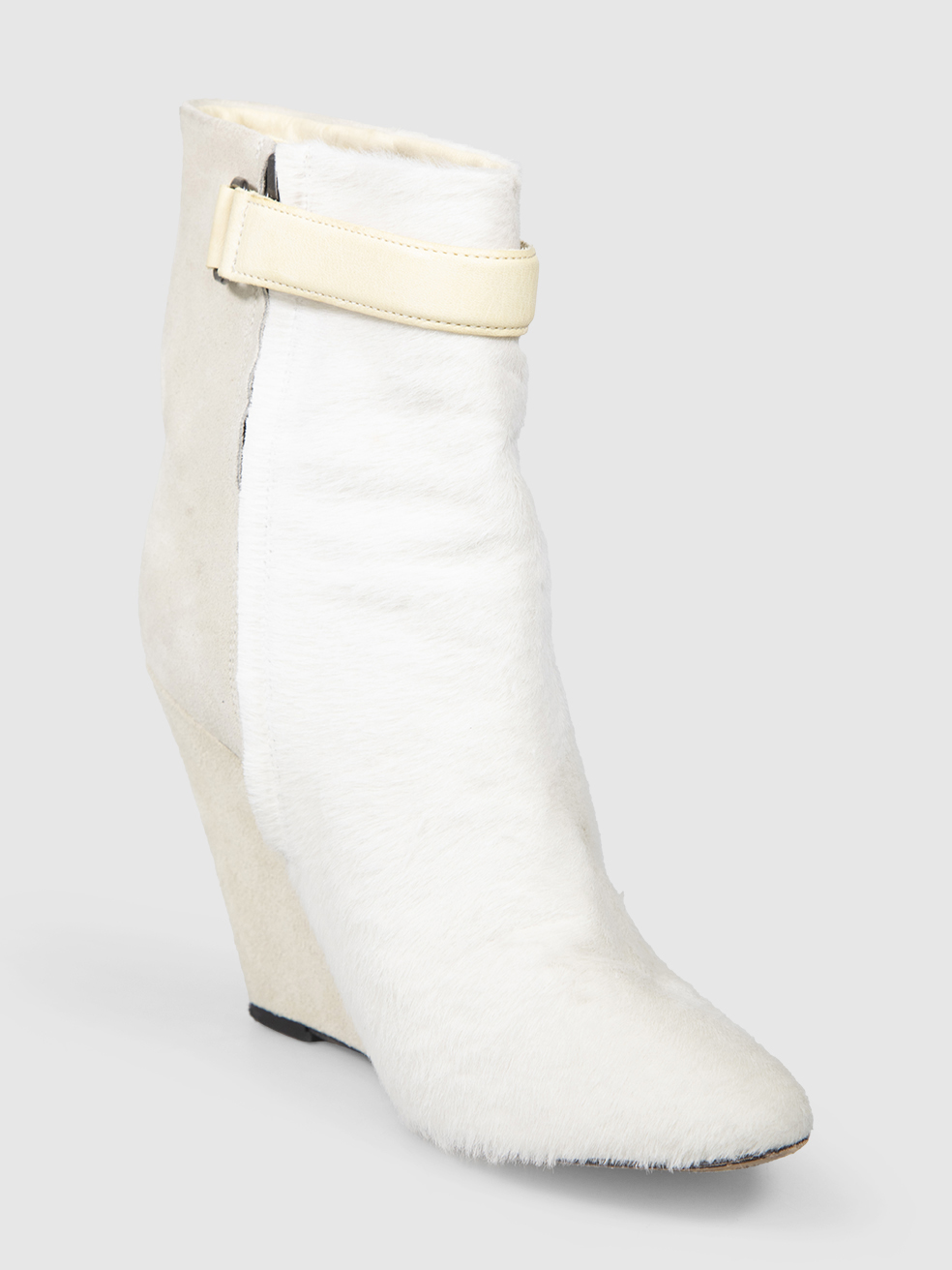 Isabel Marant Women's White Suede & Pony Calfskin Boots
