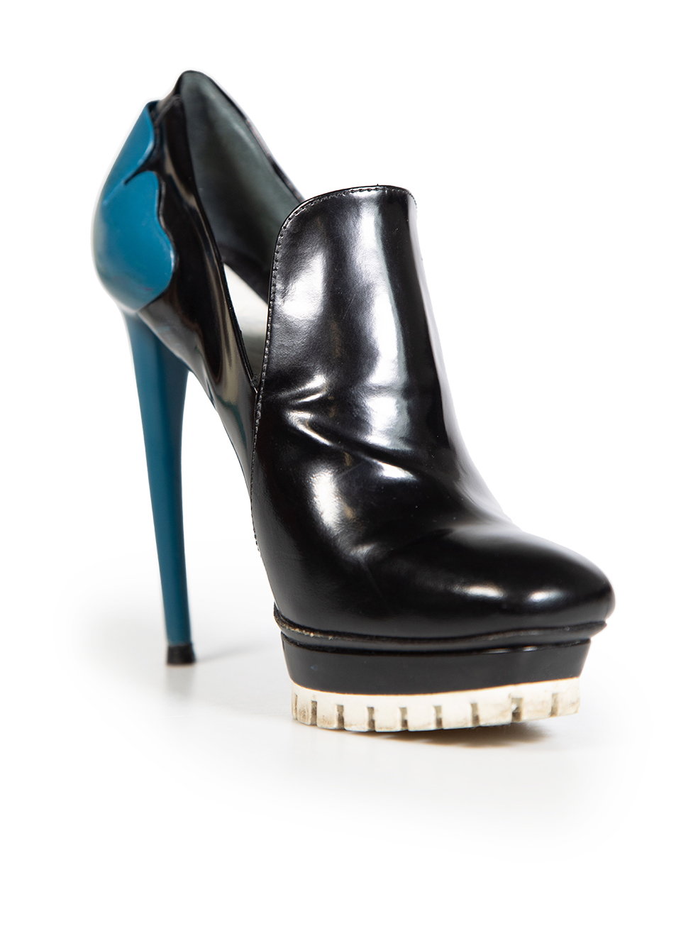 Kenzo Black Leather Platform Collared Pumps