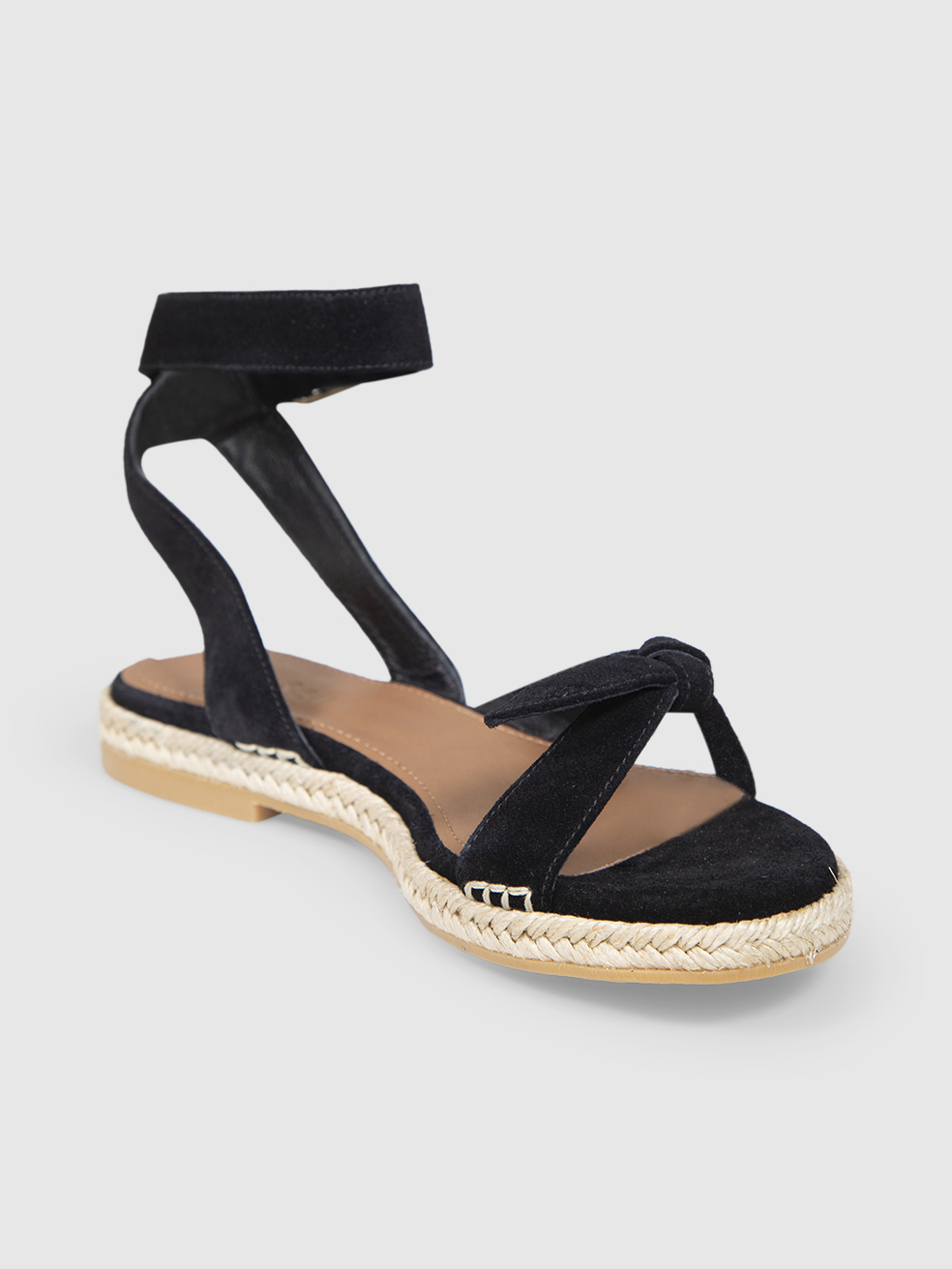 Ba&Sh Women's Black Suede Espadrille Sandals