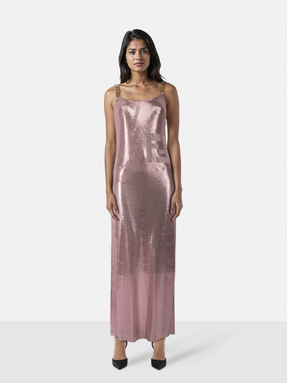 Versace S/S22 Fendace Pink Chainmail Dress