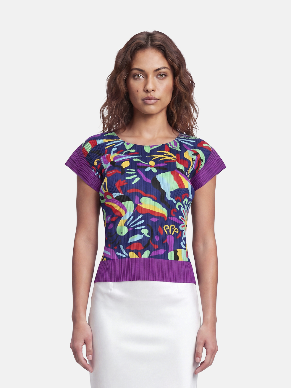 Issey Miyake Pleats Please Animal Pattern Top