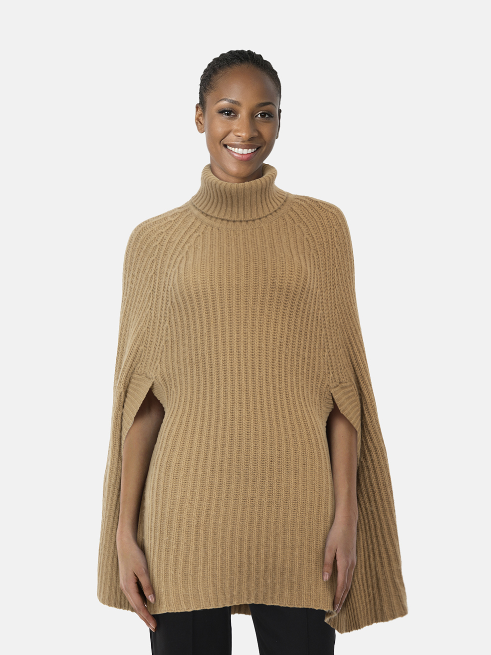 Madeleine Thompson Brown Knitted Poncho
