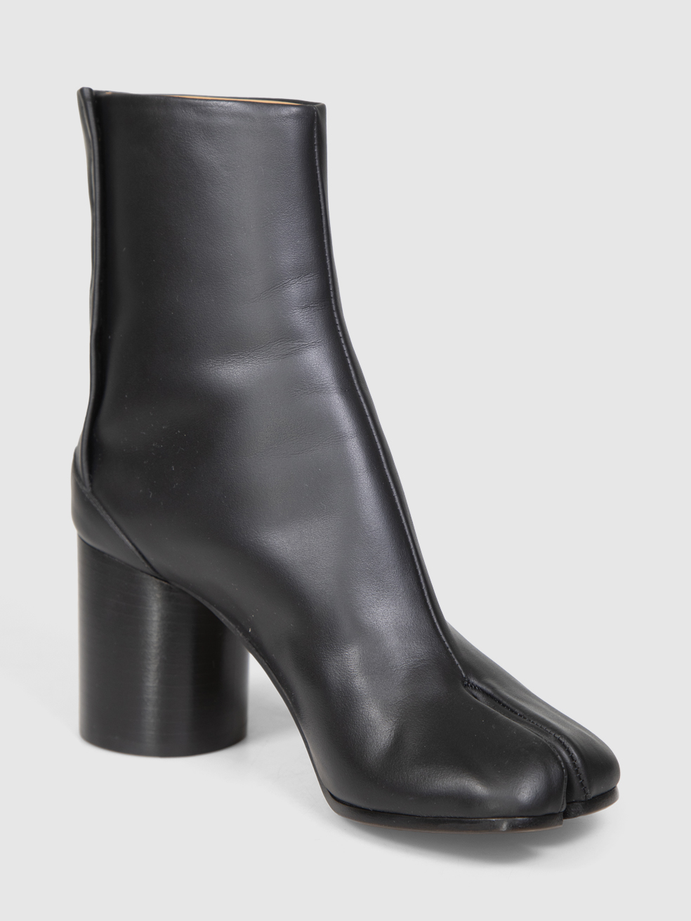 Maison Margiela Black Leather Tabi Heeled Ankle Boots