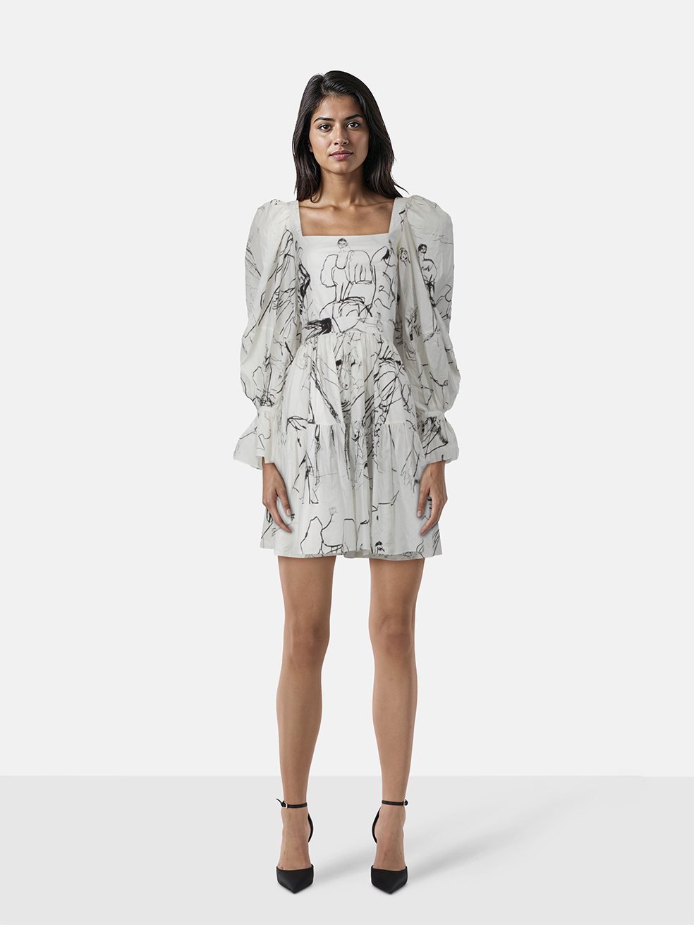 Alexander McQueen Dancing Girl Puff Sleeve Dress