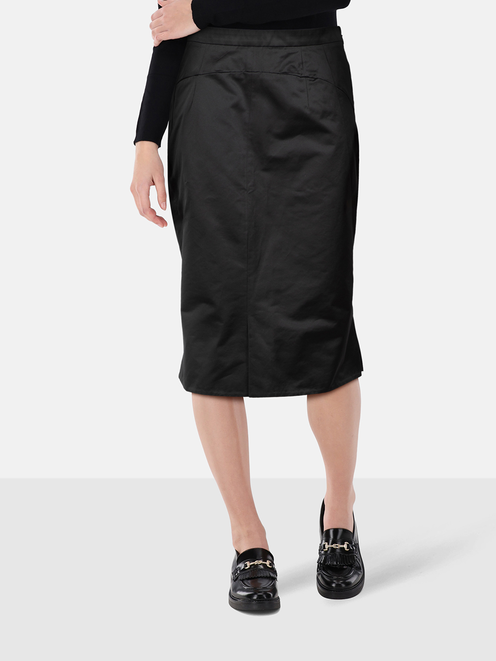 Saint Laurent Black Pleated Flared Skirt Saint Laurent Black Pleated Flared Skirt