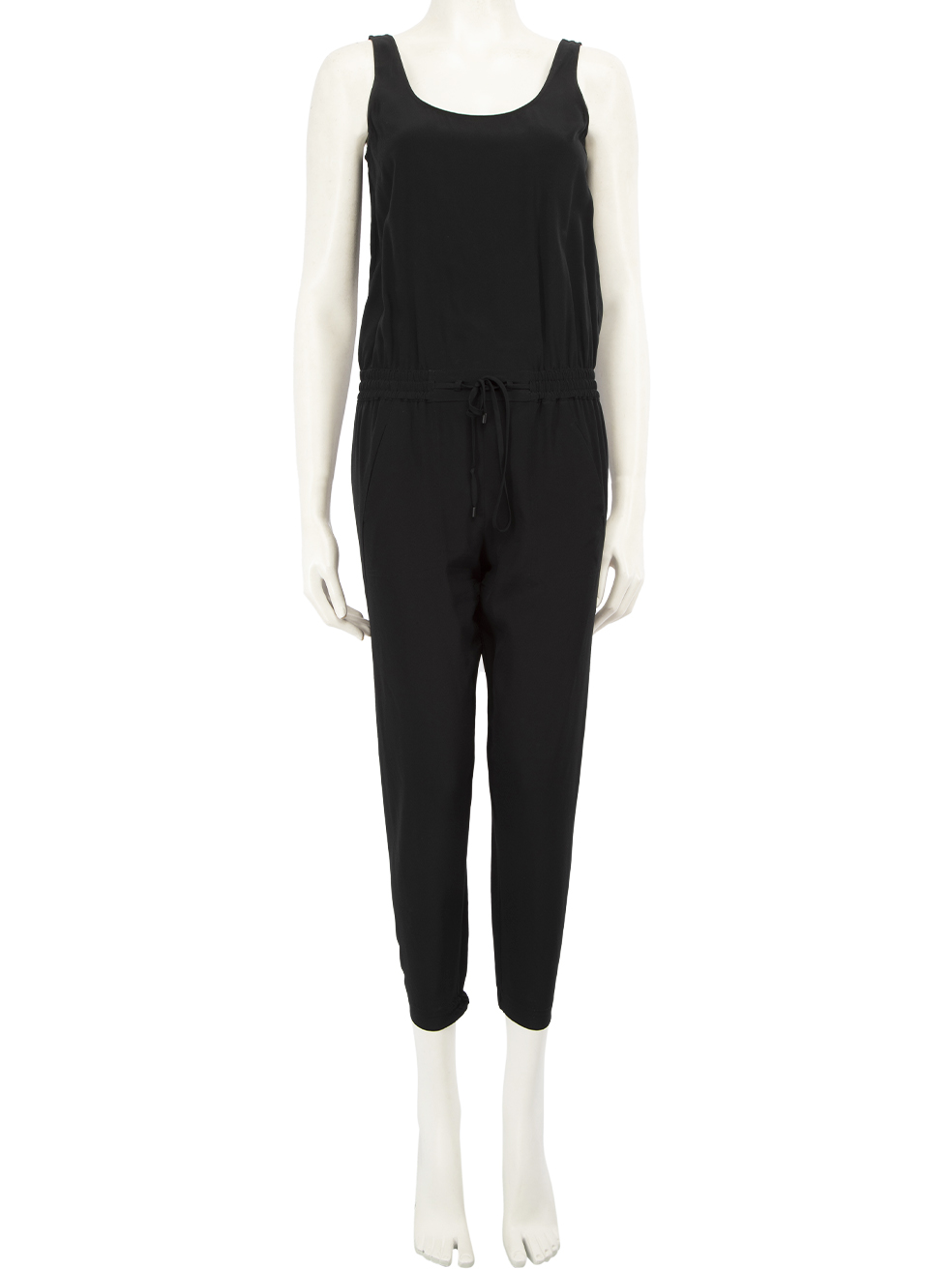 Vince Pre-Owned Black Silk Scoop Neck Jumpsuit