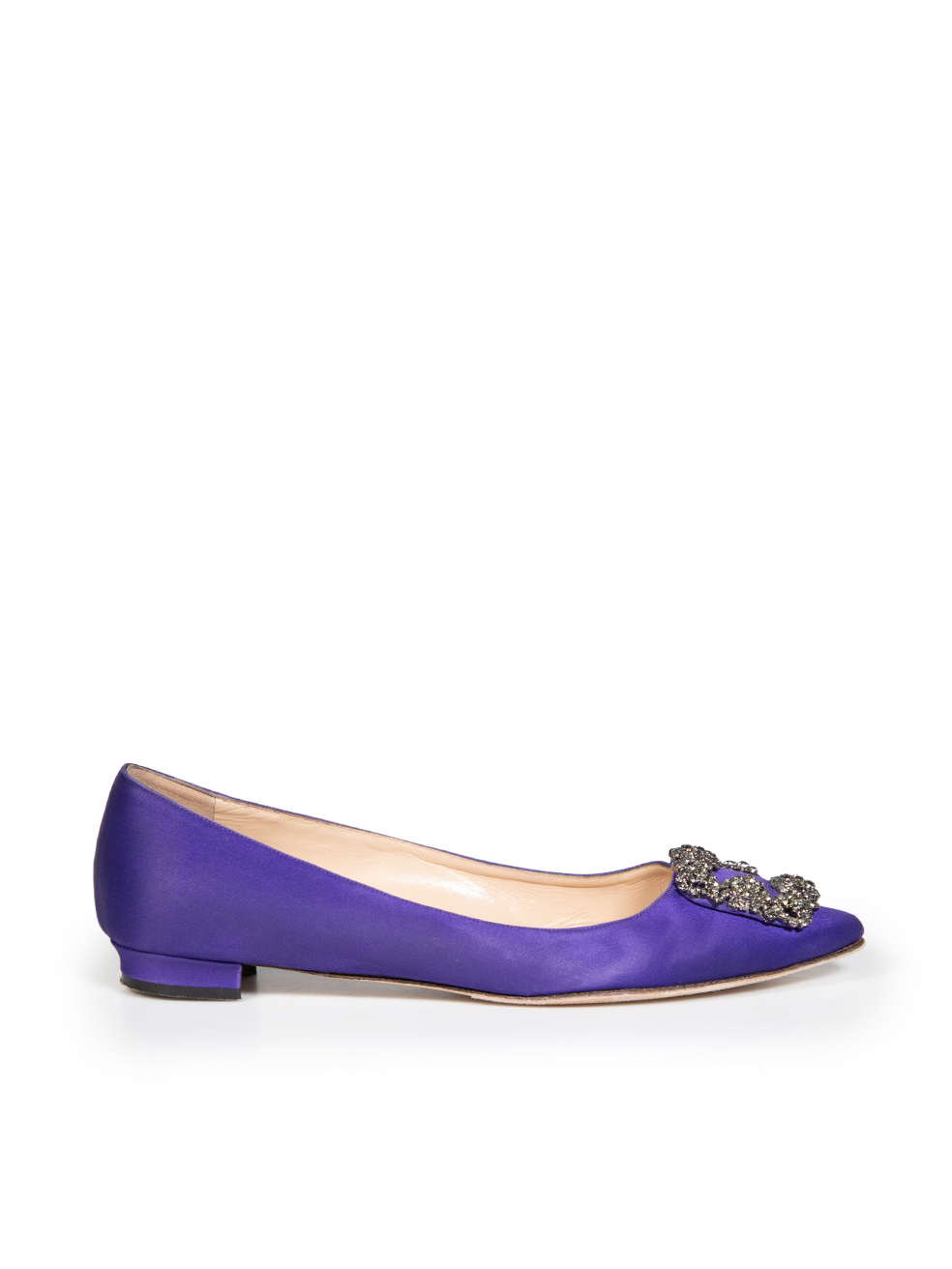 Manolo Blahnik Pre-Owned Purple Hangisi Crystal Flats