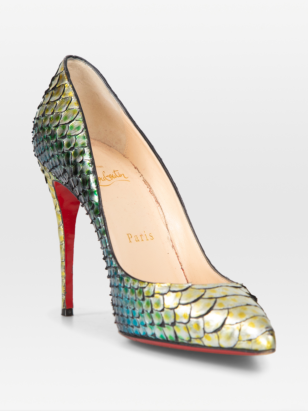 Christian Louboutin Metallic Python So Kate Pumps