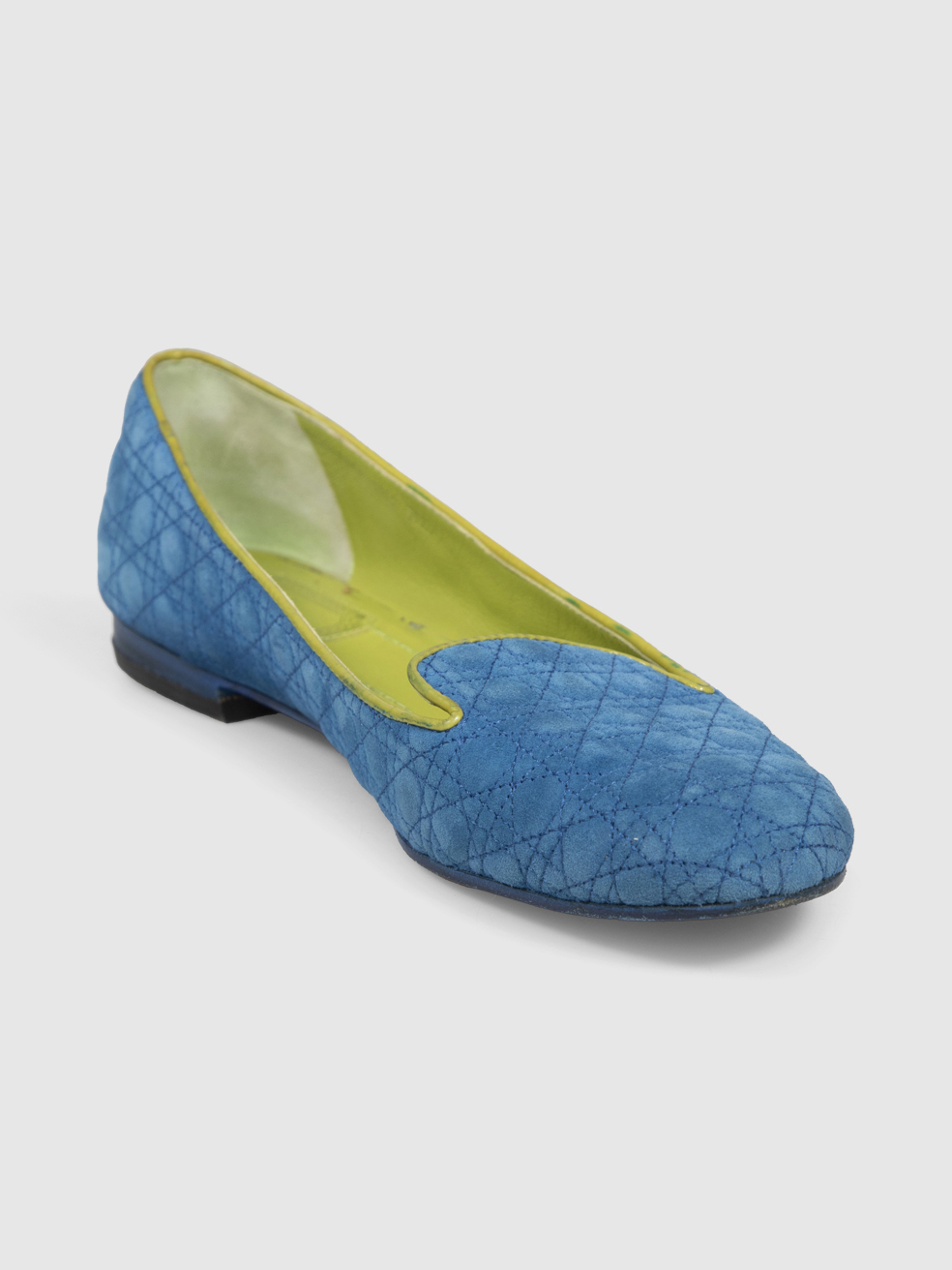 Dior Blue Cannage Suede Flats