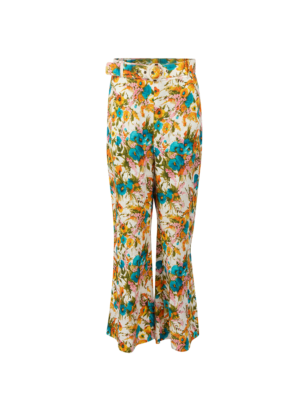 Zimmermann Pre-Owned Floral Print Belted Trousers