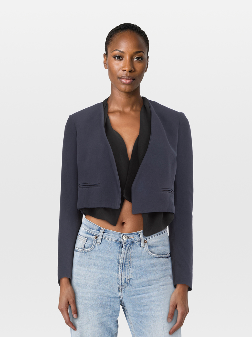 Chloé Pre-Owned Navy Cropped Blazer Jacket