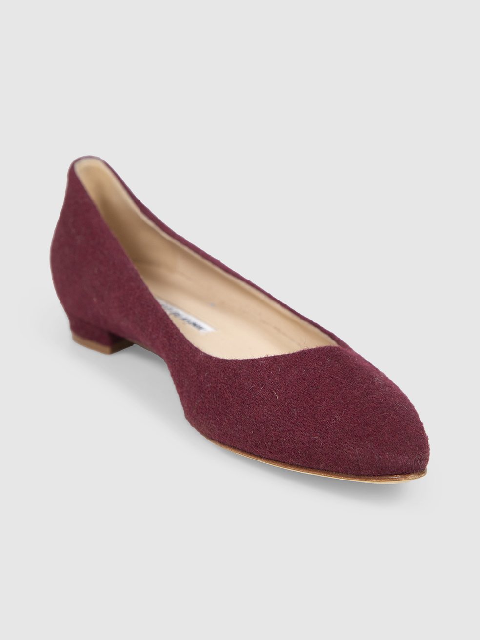 Manolo Blahnik Burgundy Felt Pumps