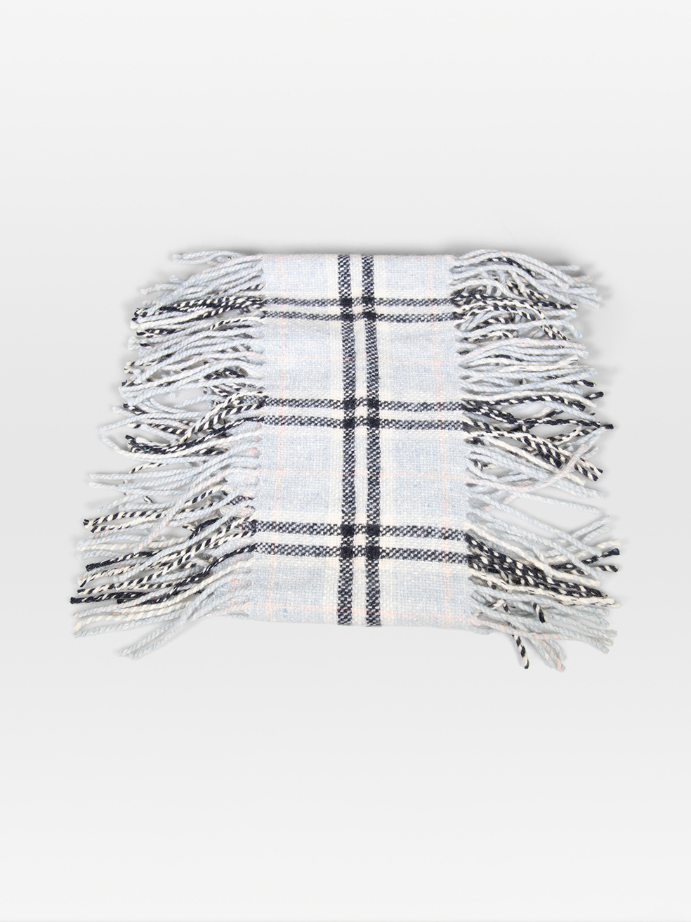 Burberry Pre-Owned Blue Wool Nova Check Fringed Scarf