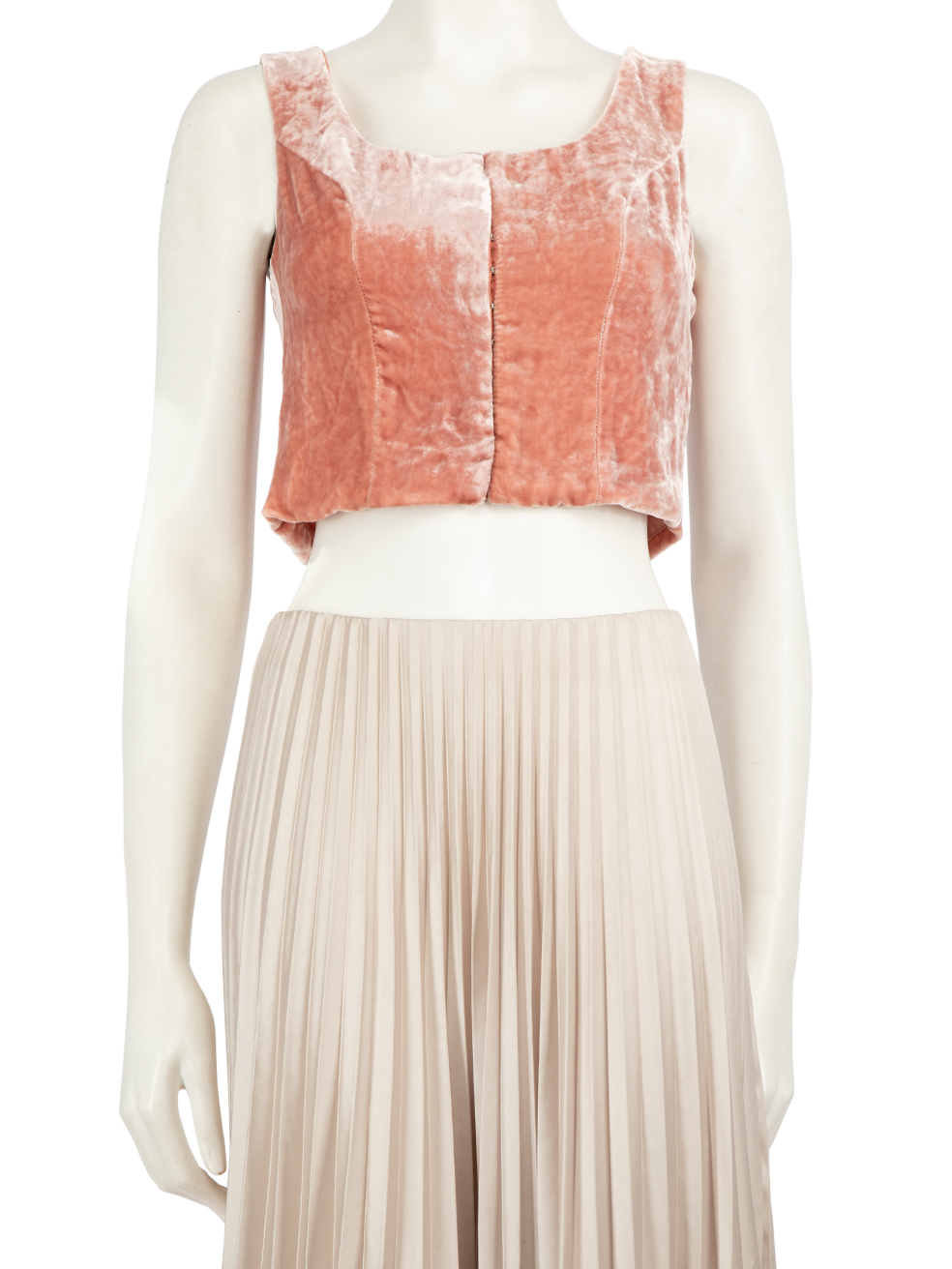STAUD Pink Velvet Sleeveless Top