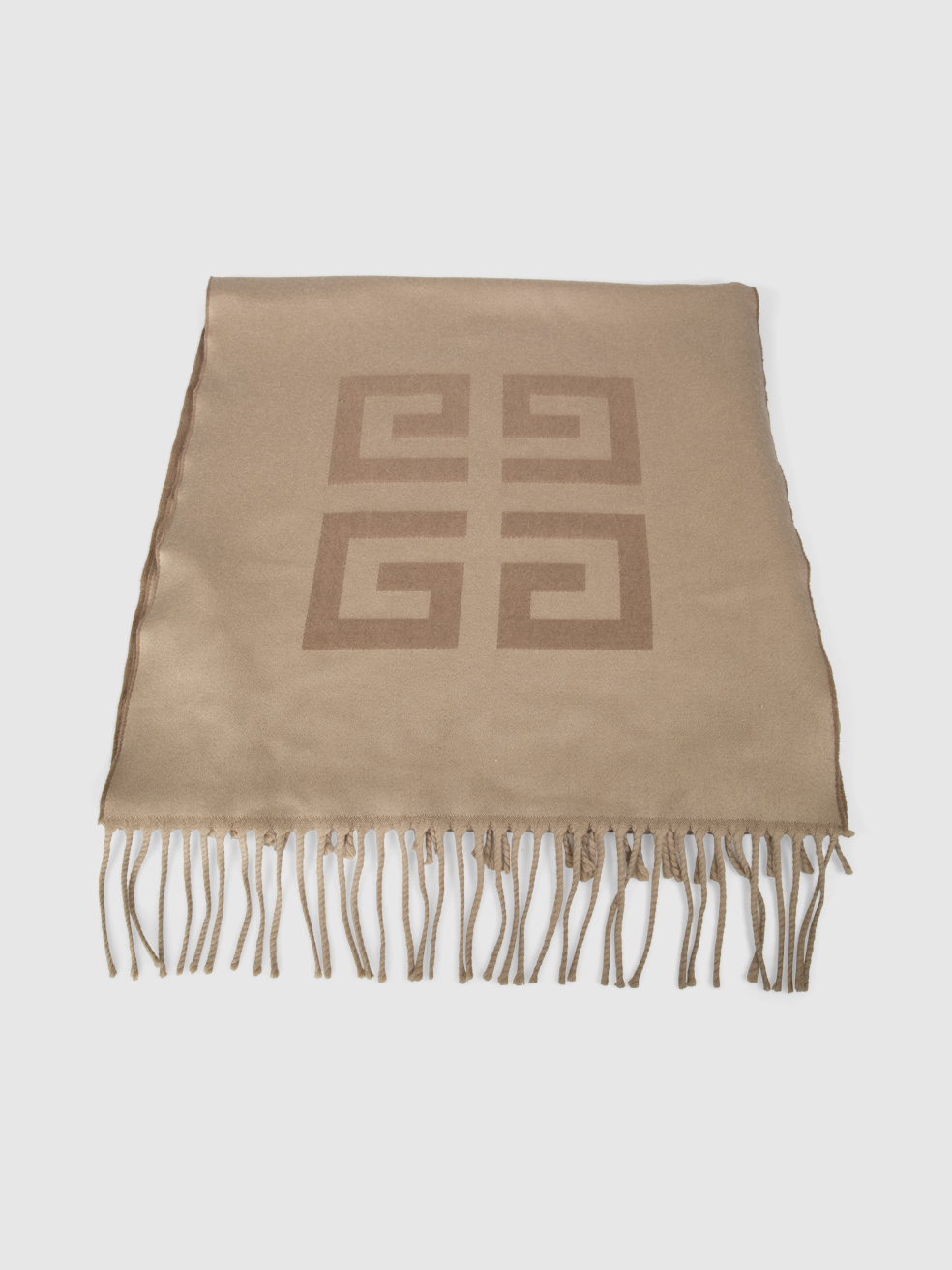Givenchy Brown Wool Reversible Logo Scarf