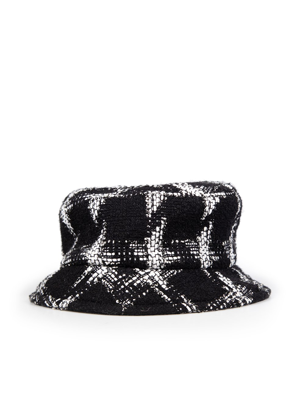 Chanel Pre-Owned Black & White Tweed Bucket Hat