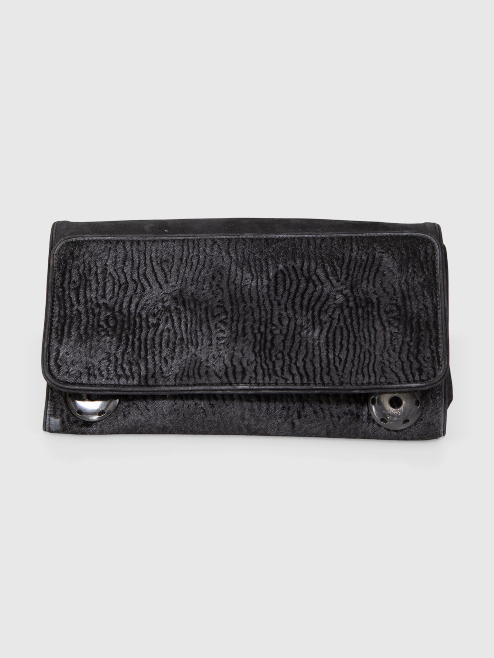 Dries Van Noten Black Ponyhair Clutch