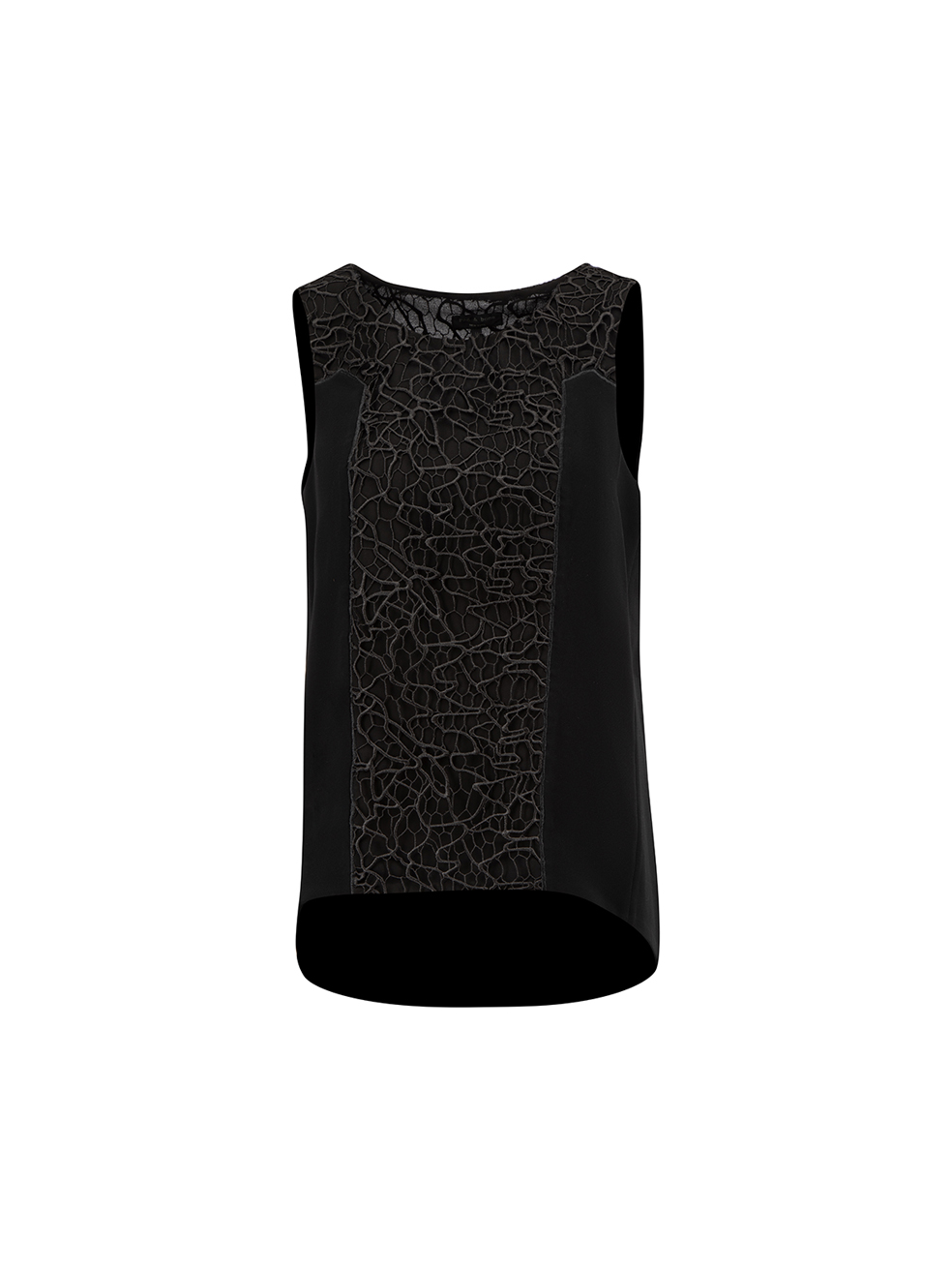 Rag & Bone Pre-Owned Black Lace Panel Sleeveless Top
