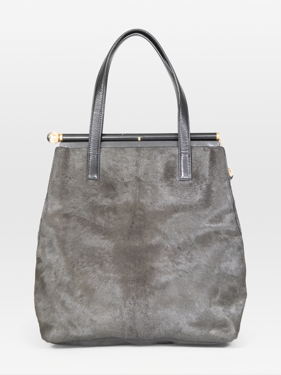 Dries Van Noten Pre-Owned Black Pony Hair Tote Bag