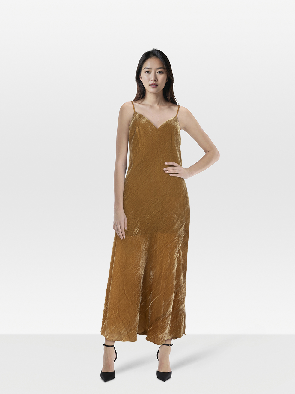 LoveShackFancy Brown Velvet Bow Detail Dress