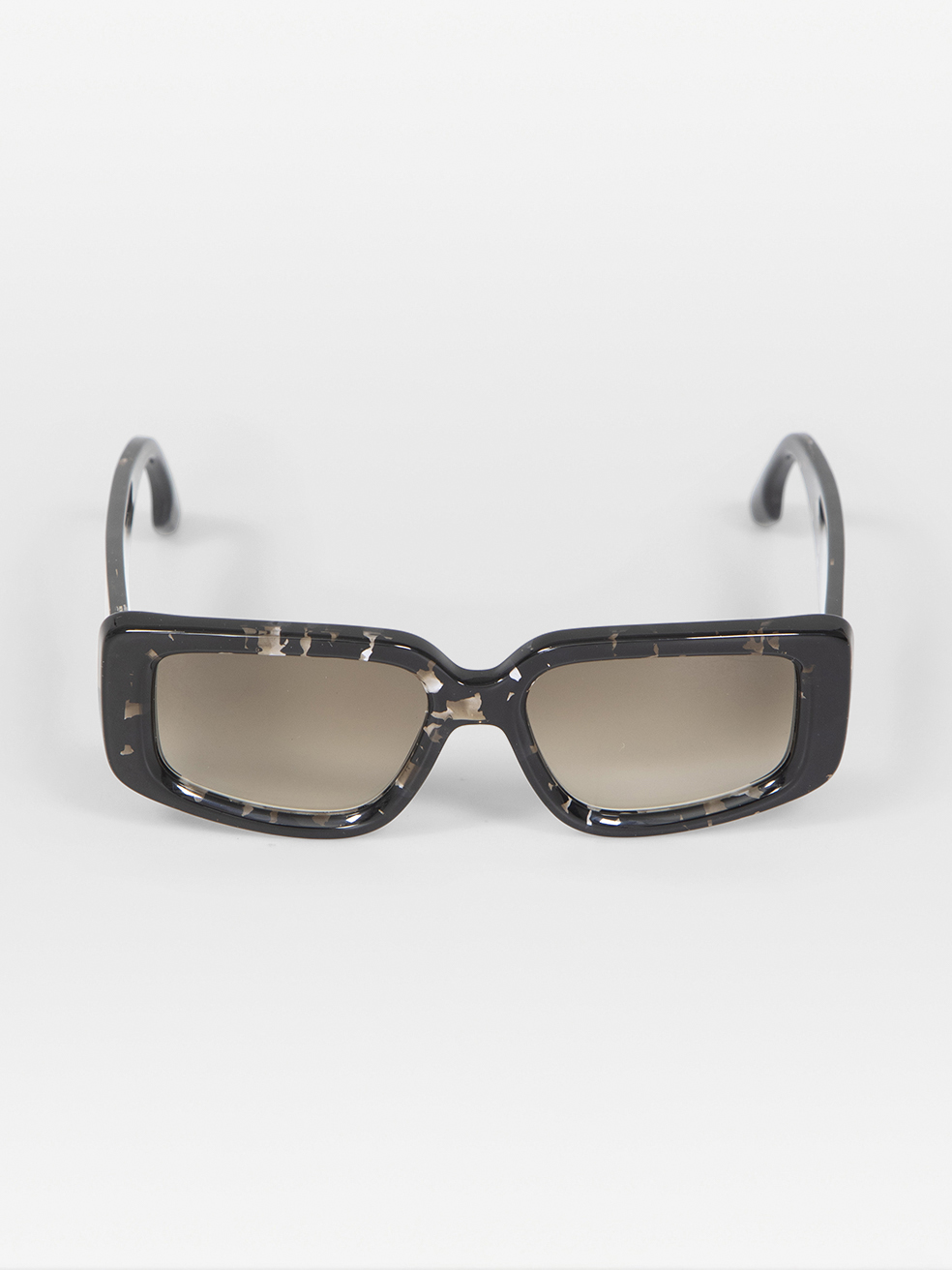 Victoria Beckham Black Havana Rectangular Sunglasses