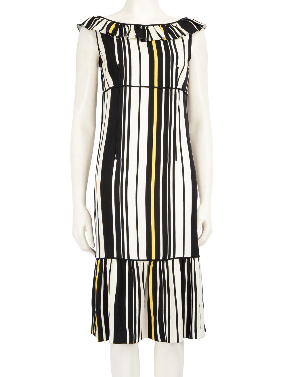 Prada Pre-Owned Striped Pattern Midi Dress