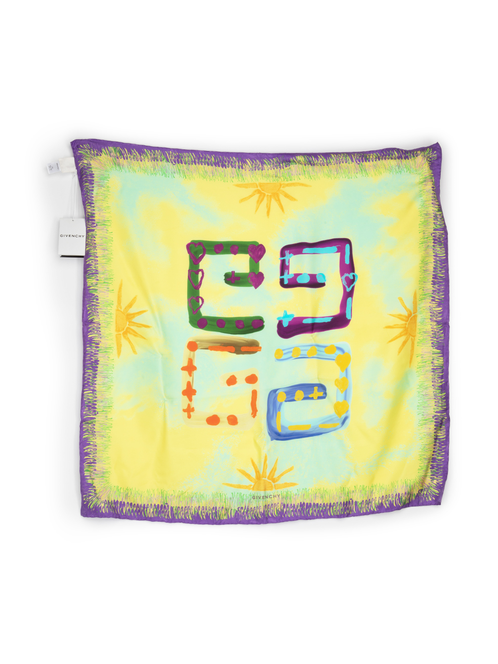 Givenchy Logo Print Silk Square Scarf