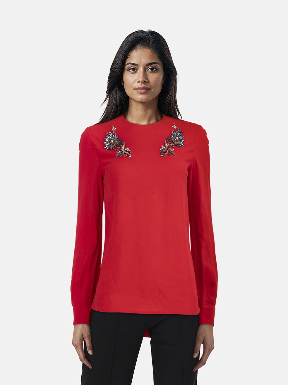 Miu Miu Red Embellished Blouse