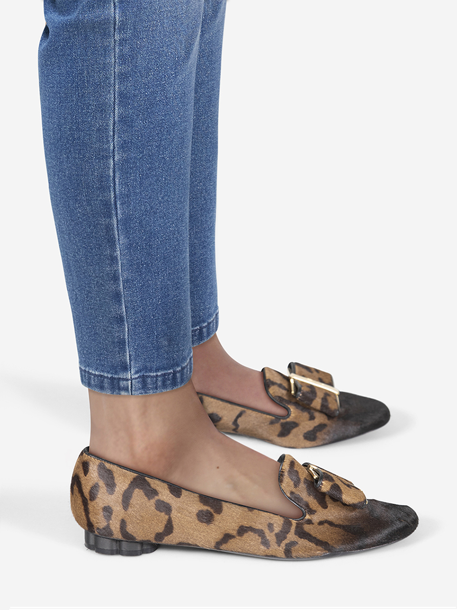Salvatore Ferragamo Pre-Owned Brown Ponyhair Leopard Flats