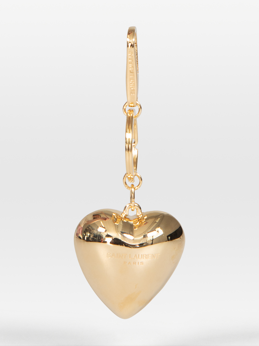 Saint Laurent Pre-Owned Gold Heart Logo Engraved Keychain