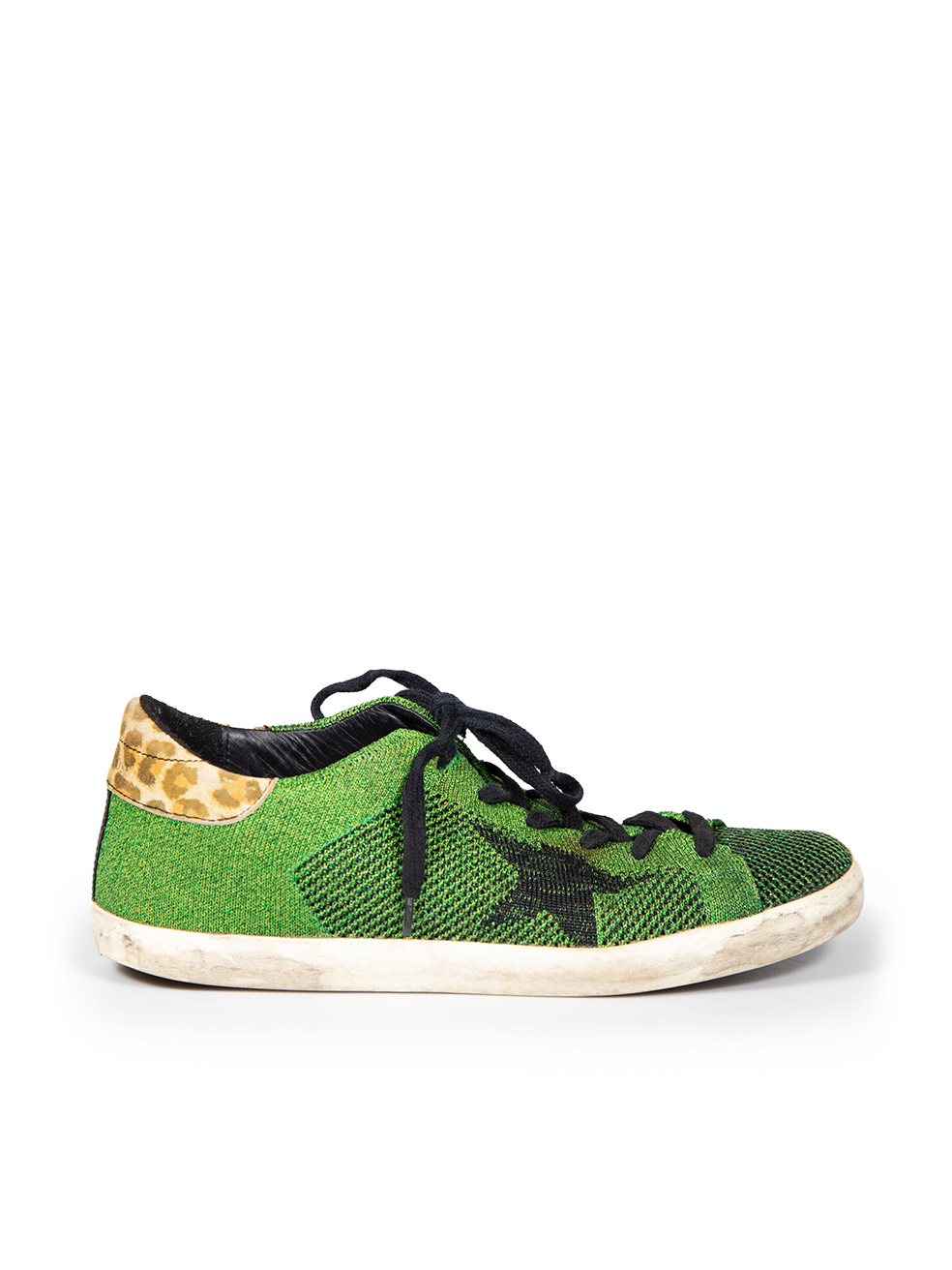 Golden Goose Pre-Owned Green Metallic Superstar Trainers