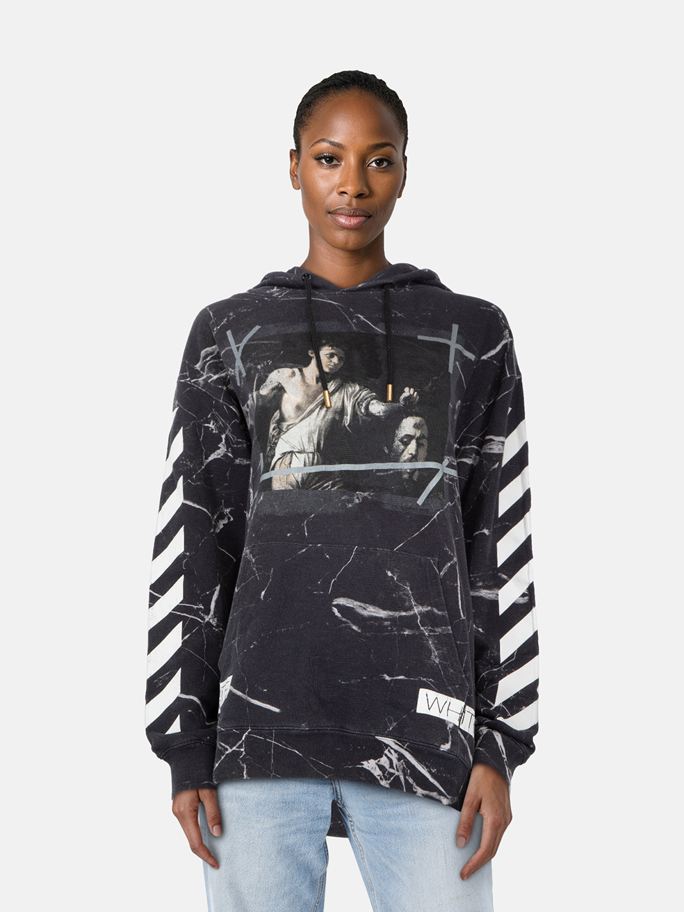 Off-White Caravaggio Marble Print Logo Hoodie