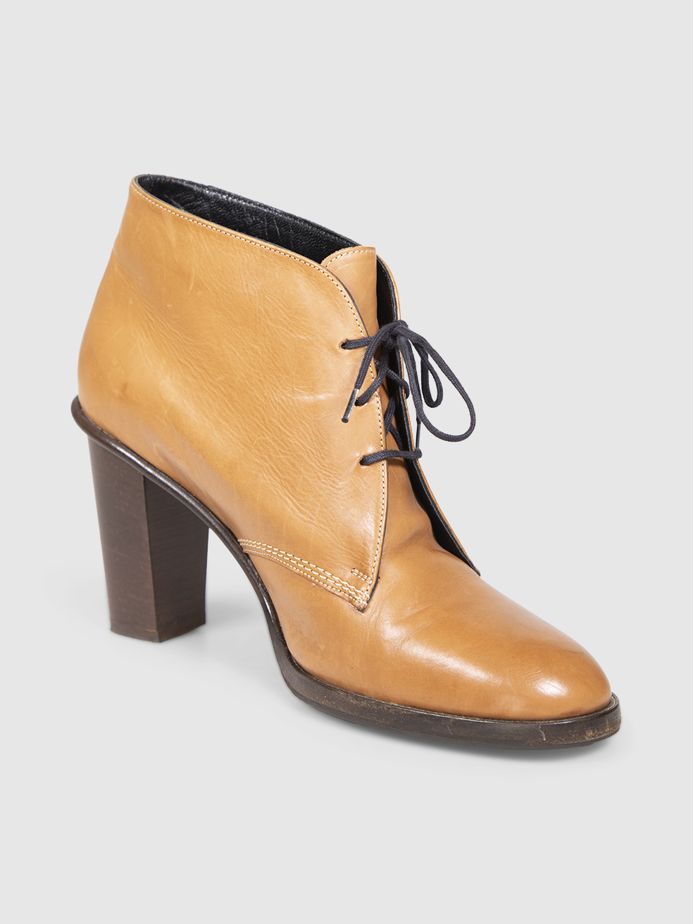 Clergerie Brown Leather Lace Up Ankle Boots