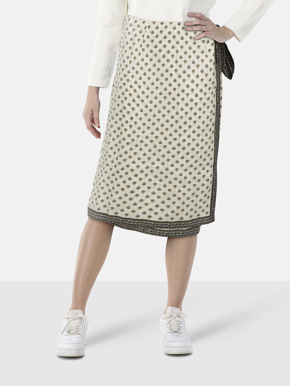 D�EN Paisley Print Wrap Delia Skirt