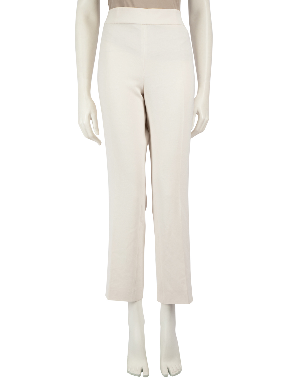 Max Mara Pre-Owned Ecru High Rise Straight Leg Trousers