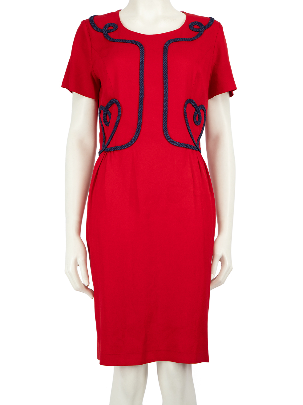 Moschino Pre-Owned Moschino Cheap and Chic Vintage Red Heart Embroidered Dress