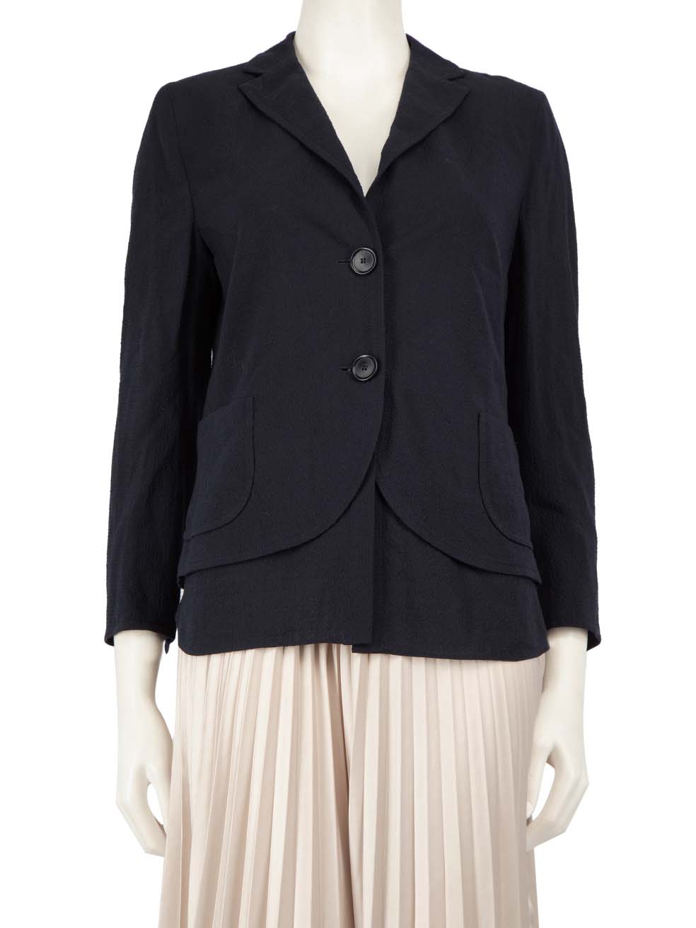 Akris Pre-Owned Navy Wool Blazer Jacket