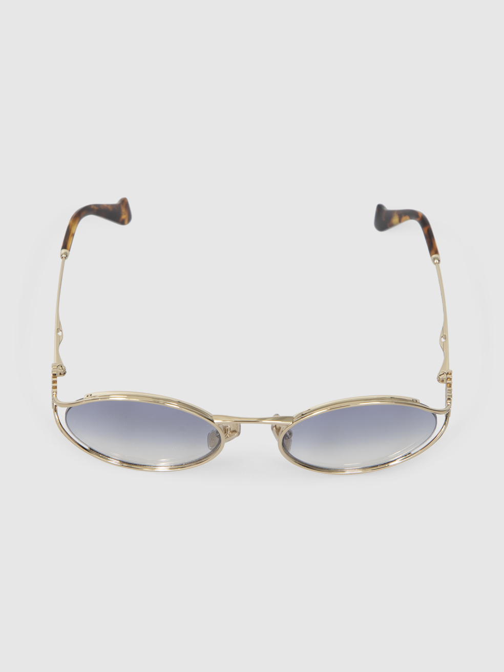 Miu Miu Gold Frame Blue Lenses Sunglasses